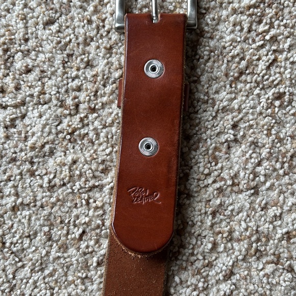 Popov Leather Men’s Brown Handmade Leather Belt 35 - Picture 6 of 9